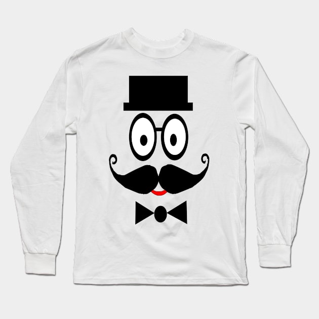 Gentleman with rectangle shaped hat Long Sleeve T-Shirt by RAK20